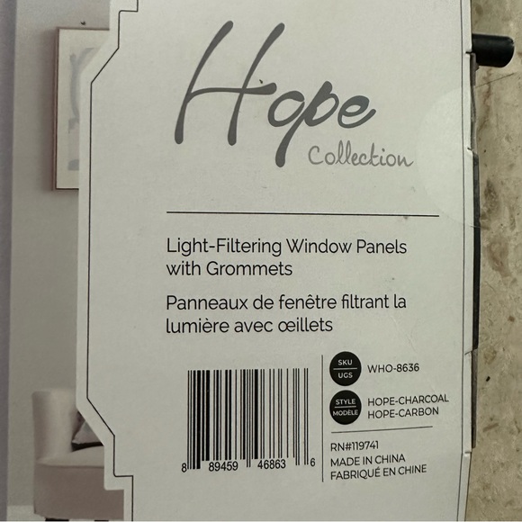 Hope Collection set of 2 extra long window panels - Picture 2 of 9